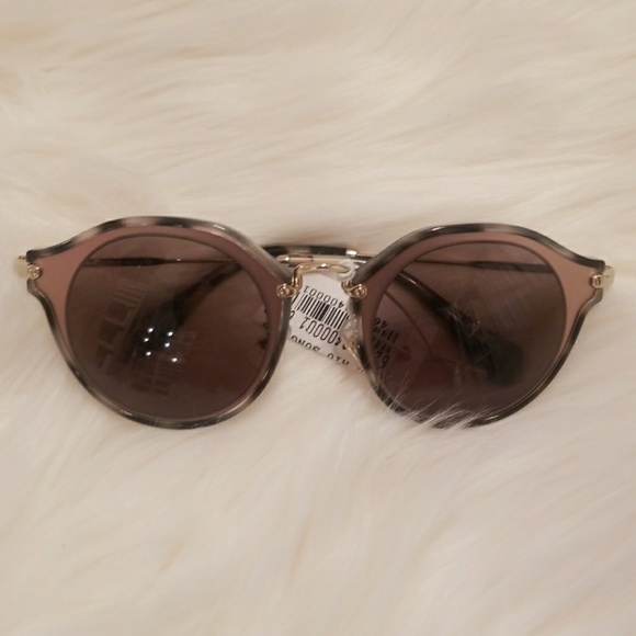 Miu miu rose gold round sunglasses main image 2